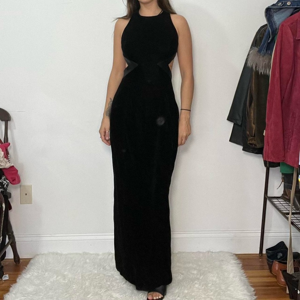 Vintage Niteline Black Velvet Maxi Dress